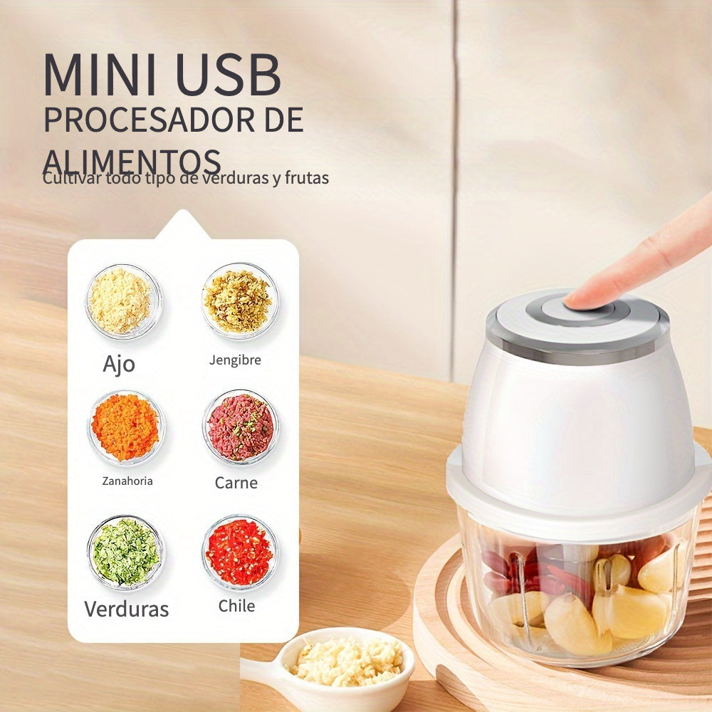 NEW Calidad Cocina Multifuncional Potente Inalámbrico Manual Portátil 304 Acero Inoxidable 350ML Mini USB Inalámbrico Portátil Vegetal Carne Ajo Cortador Procesador De Alimentos Eléctrico Picadora Y Procesador De Alimentos