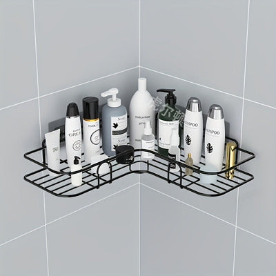 1 pieza de Esquina para Ducha en PVC que Ahorra Espacio - Organizador de Baño Montado en Pared sin Taladro para Champú, Acondicionador y Maquillaje - Anticorrosión, Fácil de Instalar, Sin Formaldehído, Acero Inoxidable, Estantes para la Ducha