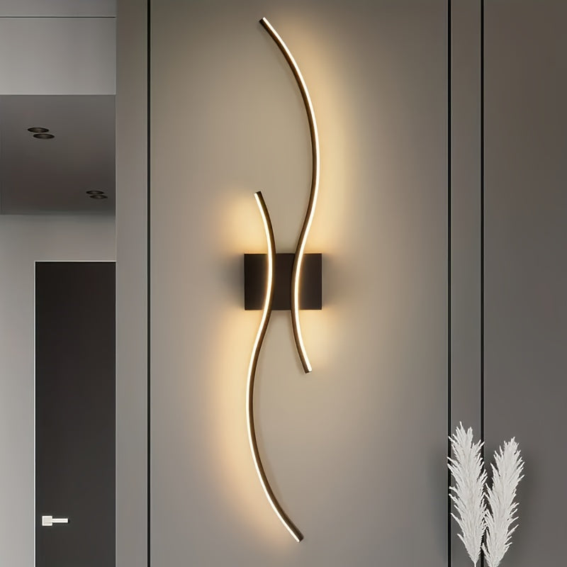 Aplique de pared LED moderno con función de luz regulable, material de vidrio, para sala de estar, comedor, oficina, dormitorio - Montaje semi empotrado, accesorio desmontable, cableado, no requiere batería, compatible con 85-265 V, incluye herrajes de i