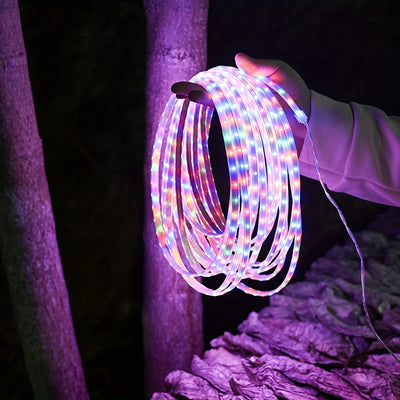 Luces LED solares para exteriores, control remoto, 8 modos de iluminación y 3 funciones de temporizador. Cuerdas luminosas ideales para jardín, camping, pasillos, balcón, escaleras, fiestas, Halloween y decoraciones navideñas