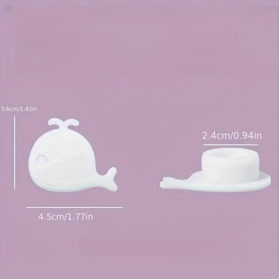 1/2 piezas Anillo de desbordamiento para lavabo, diseño de ballena adorable, cubierta embellecedora para lavabo, plástico, accesorio de decoración para baño del hogar