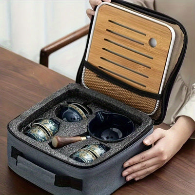 1 Set, Tetera Con Tazas De Té, Taza De Té, Taza De Café, Juego De Té De Cerámica, De Viaje, Juego De Té Kung Fu, Tetera Giratoria De 360 °, Juego De Té Automático De Cerámica De Viaje, Taza De Té Kung Fu Para El Hogar, Portátil, Ideal Para Viajar, La Ofi