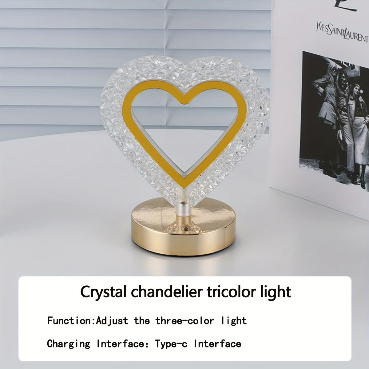1 pieza de lámpara de mesa moderna con forma de corazón, con sensor de tacto, 3 colores ajustables y regulables, recargable por USB, luz nocturna con batería para dormitorio, estudio, sala de estar, decoración de escritorio, luz nocturna para dormitorio.