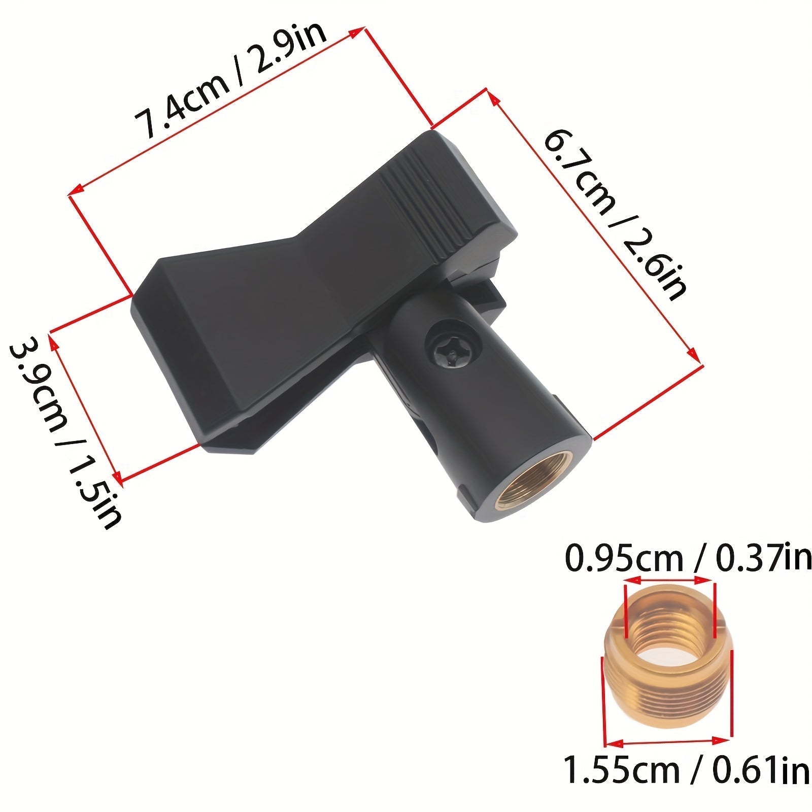 2 piezas de abrazaderas ajustables inalámbricas para micrófono - Clips de plástico duraderos con bloqueo de tornillo seguro para soporte de micrófono, ajuste sin manos, compatible con varios modelos de micrófono, grabación sin manos, construcción sólida