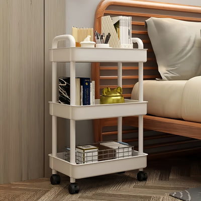 Carro de Almacenamiento con Ruedas de 3/Niveles/4 Niveles/5 Niveles, Organizador de Plástico Duradero, Apto para Baño, Lavandería y Cocina Multiusos, Estante de Fácil Acceso