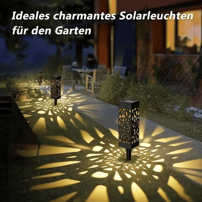 6 luces solares LED para jardín, luces para patio al aire libre, luces de césped con diseño retro hueco, adecuadas para Navidad, jardines, paisajes y céspedes.