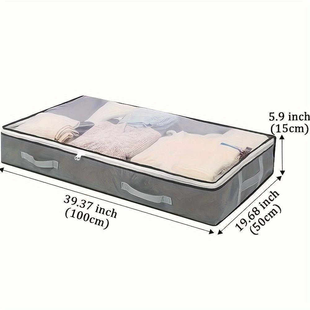 Bolsas de almacenamiento grandes para debajo de la cama con asas reforzadas, organizador de tela no tejida para edredones y ropa, ahorrador de espacio en el dormitorio