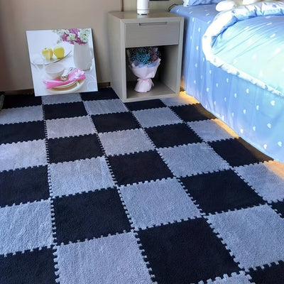 12 Piezas, Alfombrilla De Espuma Para Suelo De Rompecabezas, Alfombrilla De Espuma Para Suelo De Rompecabezas, Baldosas De Suelo De Rompecabezas Esponjosas Entrelazadas, Alfombras Suaves Para Escalar Para La Decoración De La Sala De Juegos Del Hogar