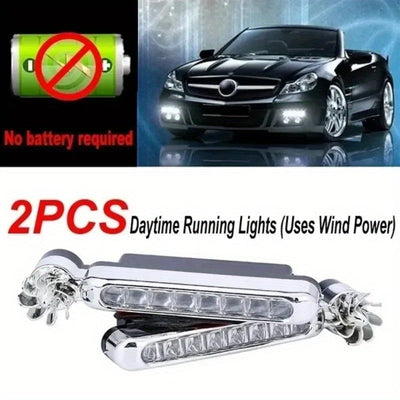 2 paquetes de luces auxiliares LED para coche, luces de motocicleta, luces de ventilador rotativo creativo, sin batería.
