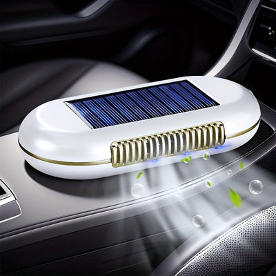 1pc Purificador de Aire Solar para Coche, Eficacia de 7 Días en la Purificación del Aire, Eliminación de Olores y Desinfección, Generador de Ozono con Función de Estacionamiento Automático, Carga Solar, Matrícula