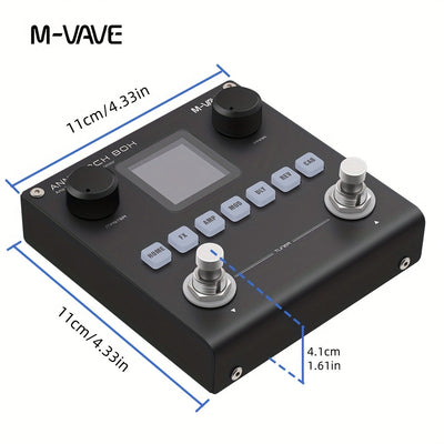 Procesador de efectos múltiples para guitarra/bajo profesional M-VAVE - Modelado neural ANN, 60+ efectos, 20 simulaciones de amplificador y IR CAB, batería de 10 horas, grabación OTG - Modelador de amplificador digital portátil con función congelar, TAP