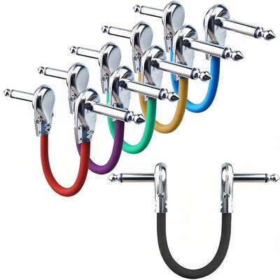6 piezas de cables de parche de guitarra premium de 12", cables de parche de guitarra premium de 1mm de cobre para reducir el ruido y mejorar la señal en la configuración de pedalboard (multicolor), cable de guitarra, accesorios de pedalboard, diseño vib