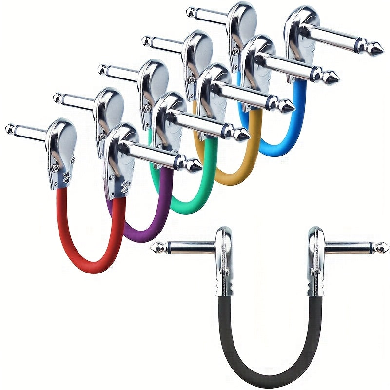 6 piezas de cables de parche de guitarra premium de 12", cables de parche de guitarra premium de 1mm de cobre para reducir el ruido y mejorar la señal en la configuración de pedalboard (multicolor), cable de guitarra, accesorios de pedalboard, diseño vib
