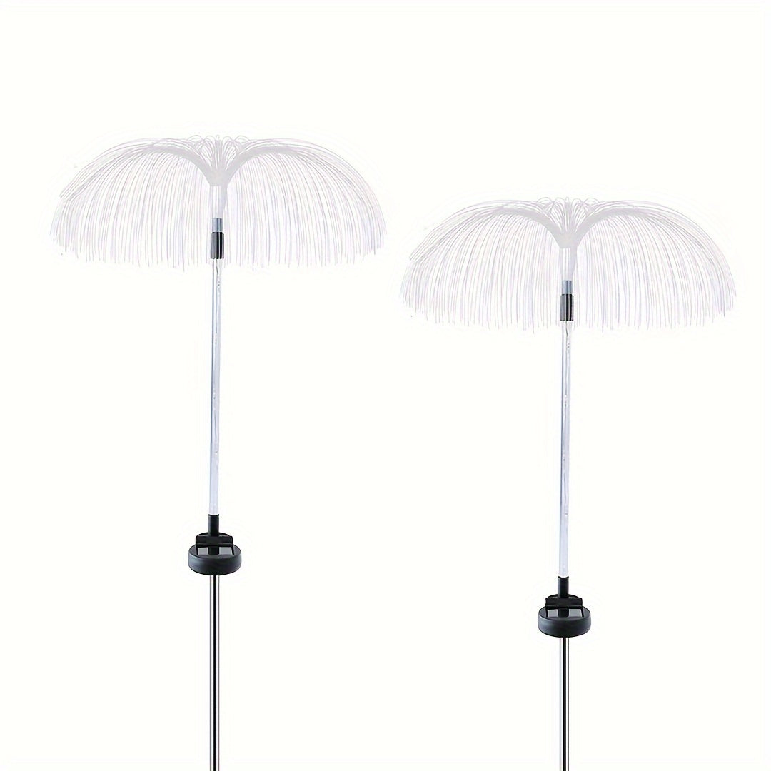 2 piezas Luces de flor solar para decoración de jardín al aire libre, 7 luces decorativas de estaca solar de cambio de color para camino de entrada patio césped fiesta boda decoración
