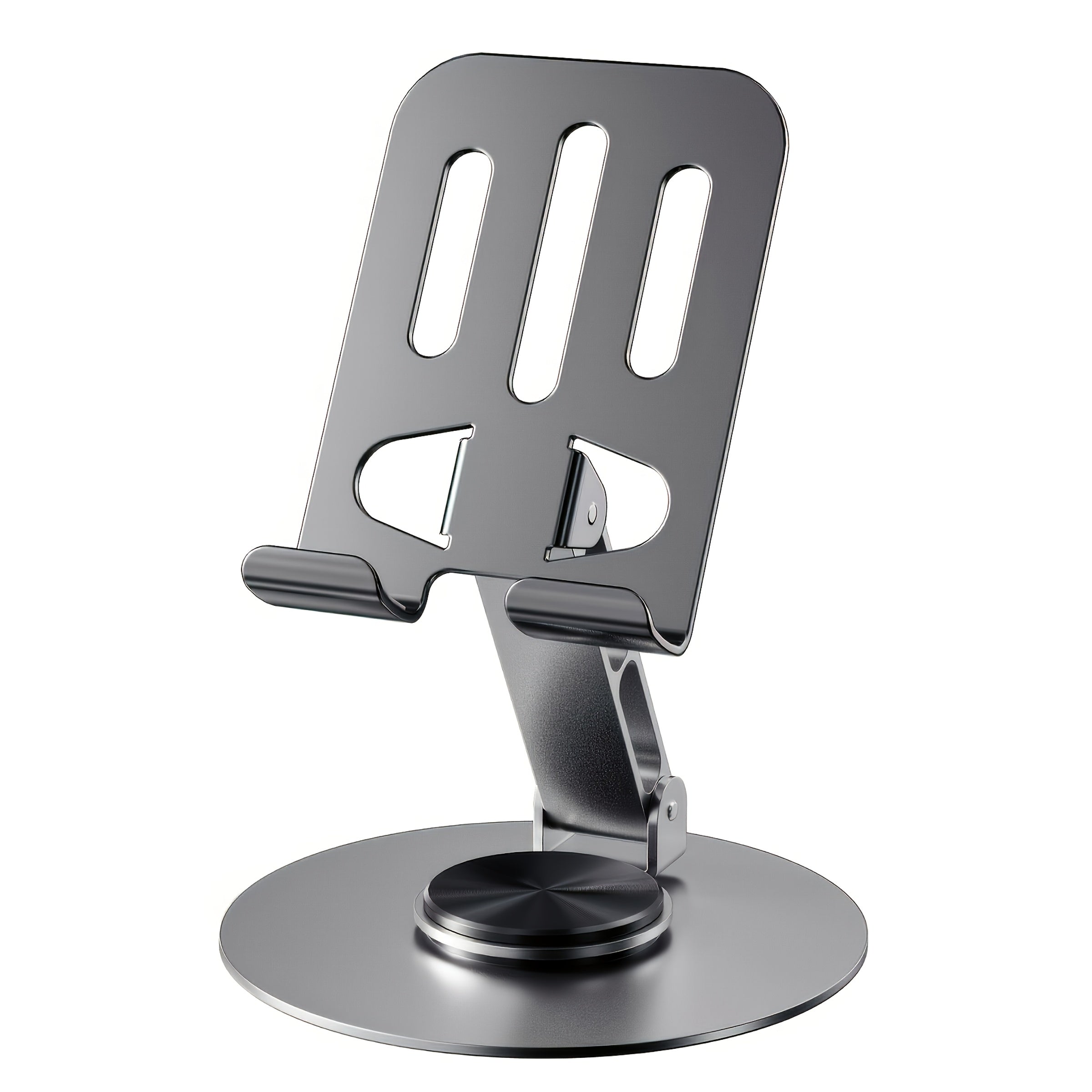 Soporte Giratorio de 360 Grados para Teléfono y Tableta de Metal, Compatibilidad, Base Antideslizante, Metal, Compatibilidad Universal