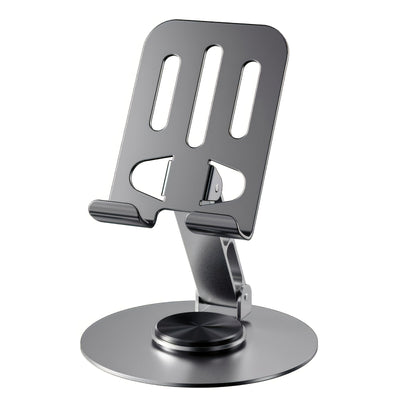 Soporte Giratorio de 360 Grados para Teléfono y Tableta de Metal, Compatibilidad, Base Antideslizante, Metal, Compatibilidad Universal