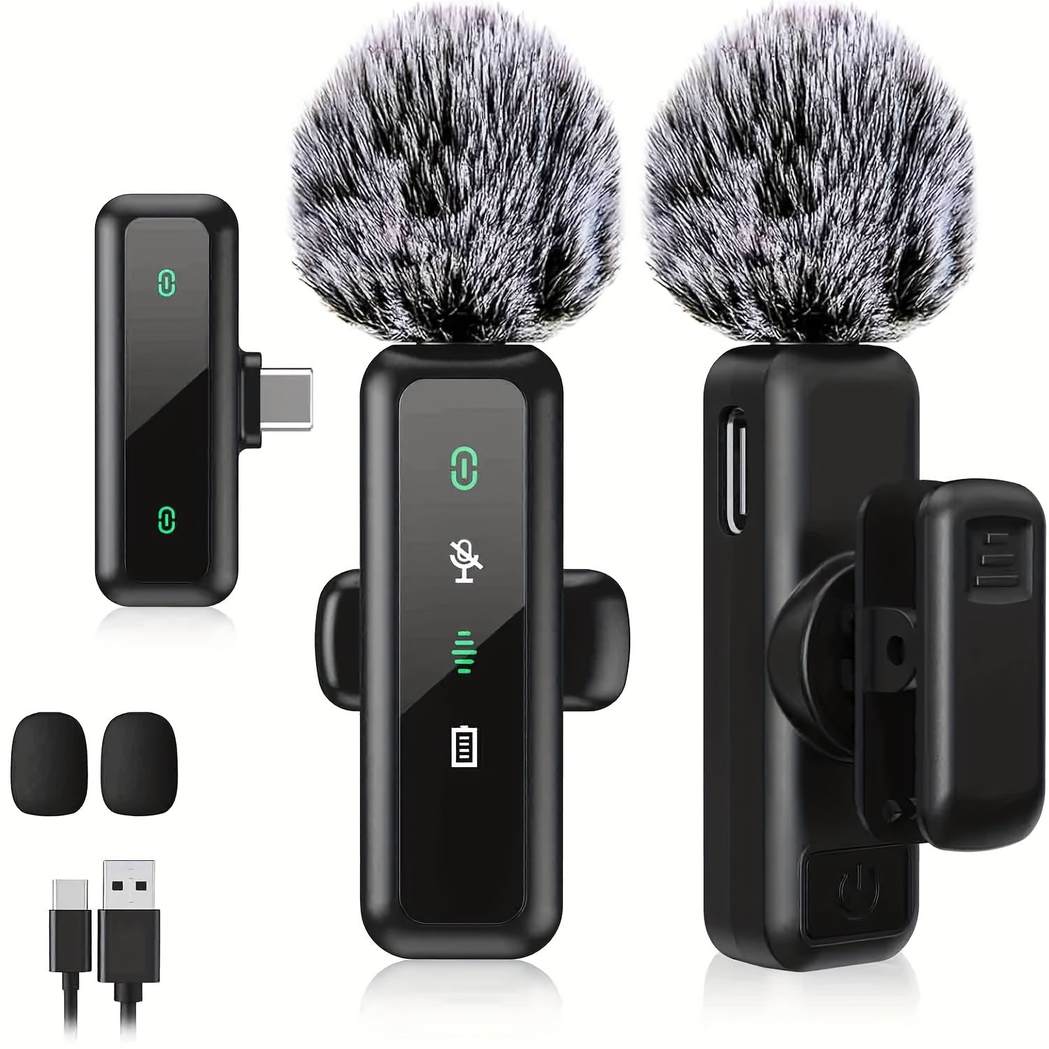 Micrófono Lavalier inalámbrico mini para teléfonos Android, tabletas y PC con entrada Type-C, micrófono de solapa con clip giratorio y reducción de ruido, ideal para vlog, TikTok, YouTube y podcast