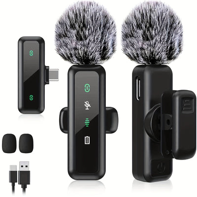 Micrófono Lavalier inalámbrico mini para teléfonos Android, tabletas y PC con entrada Type-C, micrófono de solapa con clip giratorio y reducción de ruido, ideal para vlog, TikTok, YouTube y podcast
