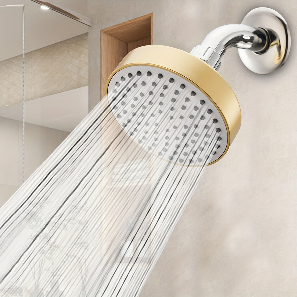 Cabezal de ducha de alta presión, estilo vintage, para montar en la pared, con chorro potente y boquillas pequeñas de silicón, compatible con duchas de flujo alto/bajo, construcción duradera de plástico, incluye soporte y acabado suave