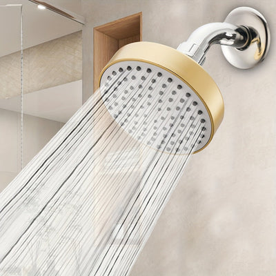 Cabezal de ducha de alta presión, estilo vintage, para montar en la pared, con chorro potente y boquillas pequeñas de silicón, compatible con duchas de flujo alto/bajo, construcción duradera de plástico, incluye soporte y acabado suave