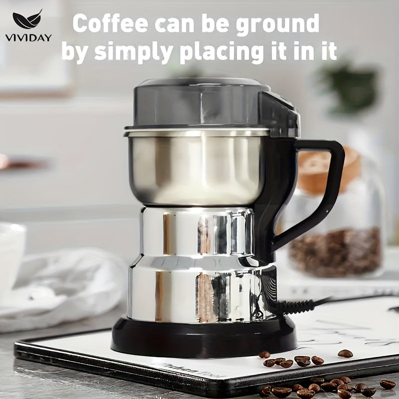 Estándar estadounidense, molinillo eléctrico de acero inoxidable con 8 cuchillas para café, granos y frutos secos