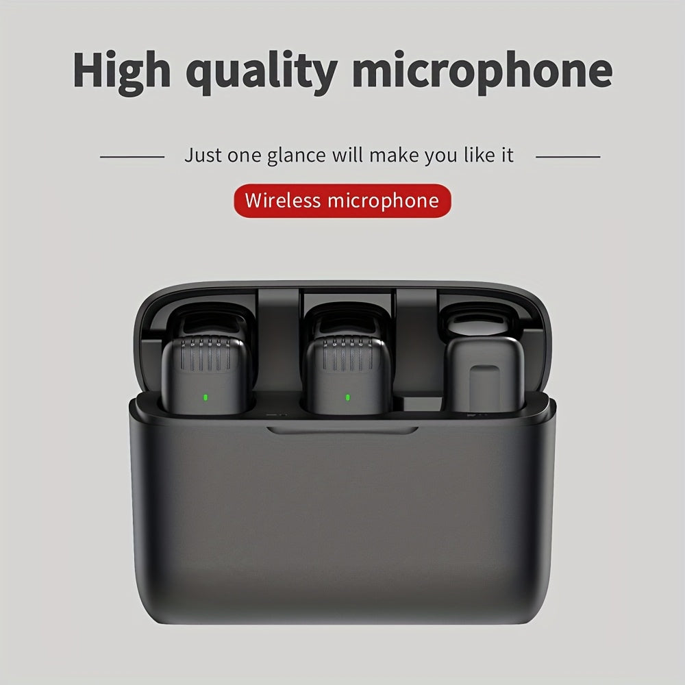 Micrófono de solapa inalámbrico de alta calidad, reducción inteligente de ruido, enchufar y usar, interfaz Tipo-C, adecuado para la mayoría de los dispositivos principales, como teléfonos móviles, computadoras, Vlogs, Facebook, Youtube, ideal para grabac