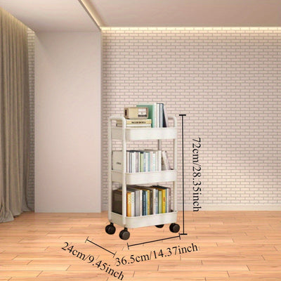 Almacenamiento Multinivel de Plástico Duradero, Fácil de Mover - Ideal para Cocina, Baño y Dormitorio - Blanco
