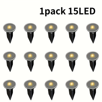 Lámparas solares para jardín de 15/30 LED, luz cálida/blanca, sin cables, ideales para decoración de patio, caminos o alberca