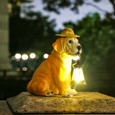 Luces solares para perros labradores, luces de patio al aire libre, adornos para exteriores, luces de paisaje para mascotas, jardín acuático, adornos decorativos creativos.
