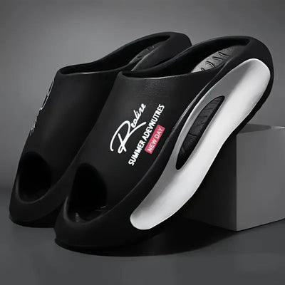 Pantuflas ligeras para hombre de EVA, diseño de caricatura en blanco y negro, punta abierta, cómodas sin cordones, para uso en interiores y exteriores, calzado para todas las estaciones, moderno y transpirable