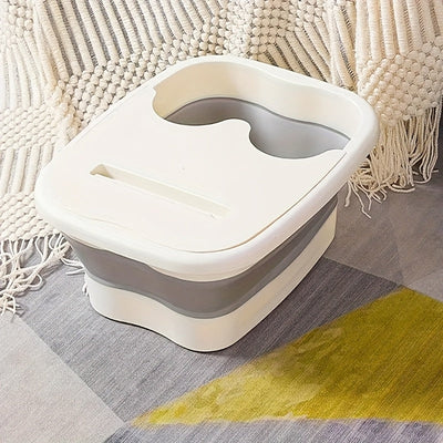Bañera Plegable para Piezas de Baño | Diseño Bicolor con Porta Teléfono | Libre de Formaldehído y Sin Pilas | Portátil y Compacta para Experiencias de SPA en Casa | Ideal para Relajación y Cuidado de Uñas
