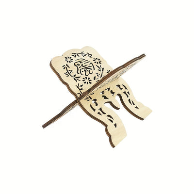 Estantería de Madera Eid Mubarak - Soporte de Libros Islámico para Corán, Biblia, Alcorán - Soporte de Lectura de Escritorio, Decoración para el Hogar en Ramadán Kareem, Biblia Sagrada, Librero, Fiesta Musulmana