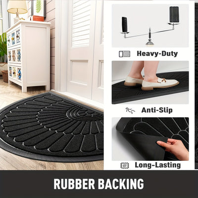 1pc Alfombra de Puerta Exterior Interior - Alfombra de Entrada Semicircular Duradera de Goma Antideslizante para la Puerta delantera para el Exterior Interior Entrada Entrada Trampa de Suciedad Bienvenida para Patas y Zapatos Empapados