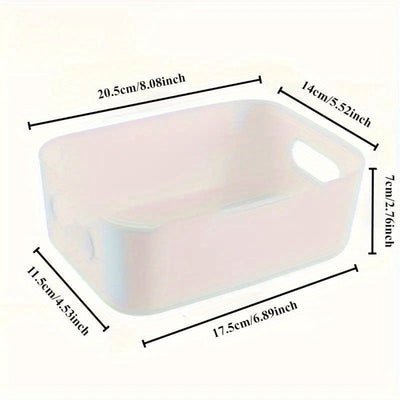 10pcs Cestas de Almacenamiento de Plástico Blanco con Asas - Cajas Organizadoras Rectangulares Versátiles para Armarios de Cocina, Baño y Despensa - Ideales para Especias, Snacks y Esenciales, Cestas de Estante