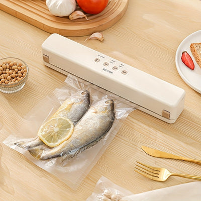 Máquina de sellado de vacío inalámbrica para conservación de alimentos - Separación húmeda/seca, recargable por USB, batería de litio de 1500mAh, máquina de sellado portátil de plástico para uso doméstico, conservación de alimentos en casa | Diseño elega