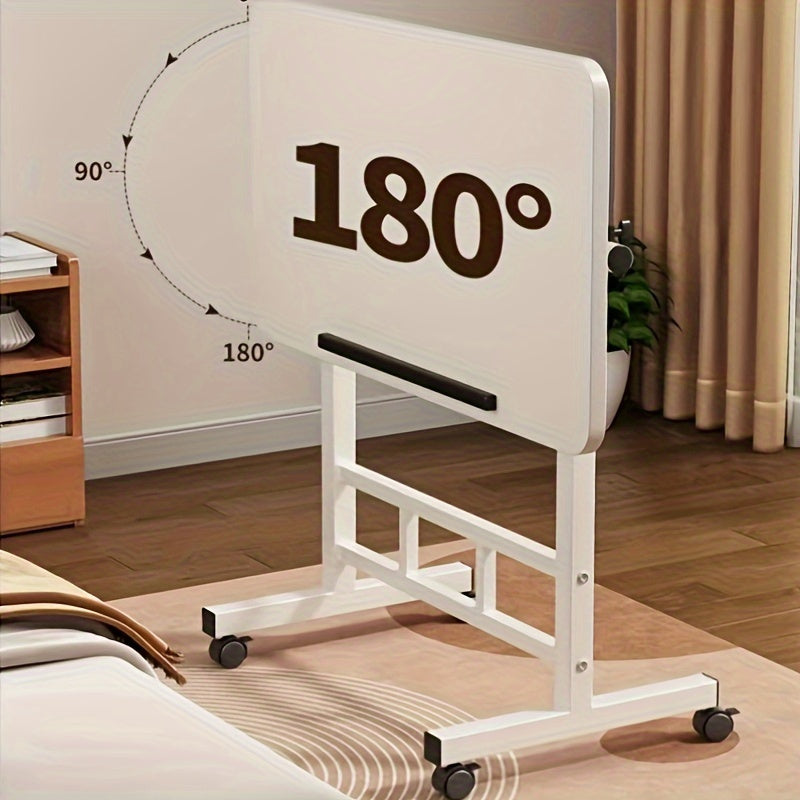 Escritorio de computadora ajustable de 3 opciones de color: /blanco/cerezo, mesita de noche moderna retráctil, escritorio de madera maciza, soporte portátil para laptop, ideal para hogar y residencia estudiantil