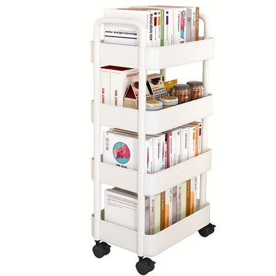 Carrito organizador giratorio de varias capas con ruedas - Organizador de plástico resistente para ropa interior, calcetines y accesorios, gran capacidad de carga, ideal para dormitorio, cocina y camping, organizador de dormitorio | Organizador de varias
