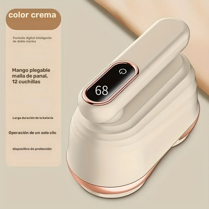 Nuevo Recortador de Bolas de Pelo, Pantalla Digital Inteligente, 12 Cuchillas, Removedor de Bolas de Pelo Portátil, Recargable por USB, 1200mAh, Elimina Fácilmente Bolas de Pelo de Ropa, Muebles y Alfombras