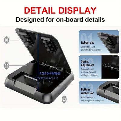 Soporte para teléfono de coche con tablero de material ABS, soporte ajustable con almohadilla antideslizante para la navegación de dispositivos móviles