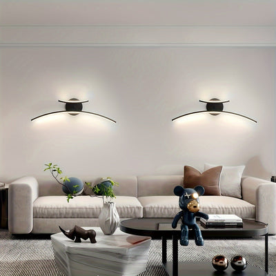 1pc Luminaria de pared moderna LED de iluminación interior, lámpara de pared lineal, pantalla de sombra metálica semiempotrada para baño, sala de estar, comedor, decoración de espejo de pared, incluye hardware de instalación, cableado, 85V-265V
