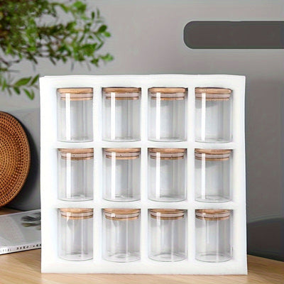 12 frascos de vidrio sellados con tapa abatible, contenedores multiusos para almacenar especias y alimentos secos en la cocina, lavables a mano, reutilizables, no requieren electricidad