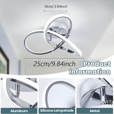1pc, Lujo de Aluminio Led Luz de Techo, 3 Brillo Ajustable, Perfecto para Restaurante, Hotel, Centro Comercial, Oficina, Cafetería, Gimnasios, Moderno LED Luz de Techo, Led Escalera Luz de Techo Accesorios, Diseño Curvo Luces de Techo para Pasillo Baño C