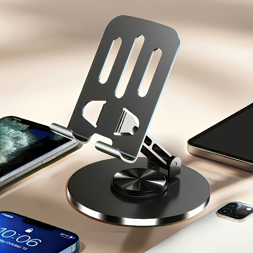 Soporte Giratorio de 360 Grados para Teléfono y Tableta de Metal, Compatibilidad, Base Antideslizante, Metal, Compatibilidad Universal