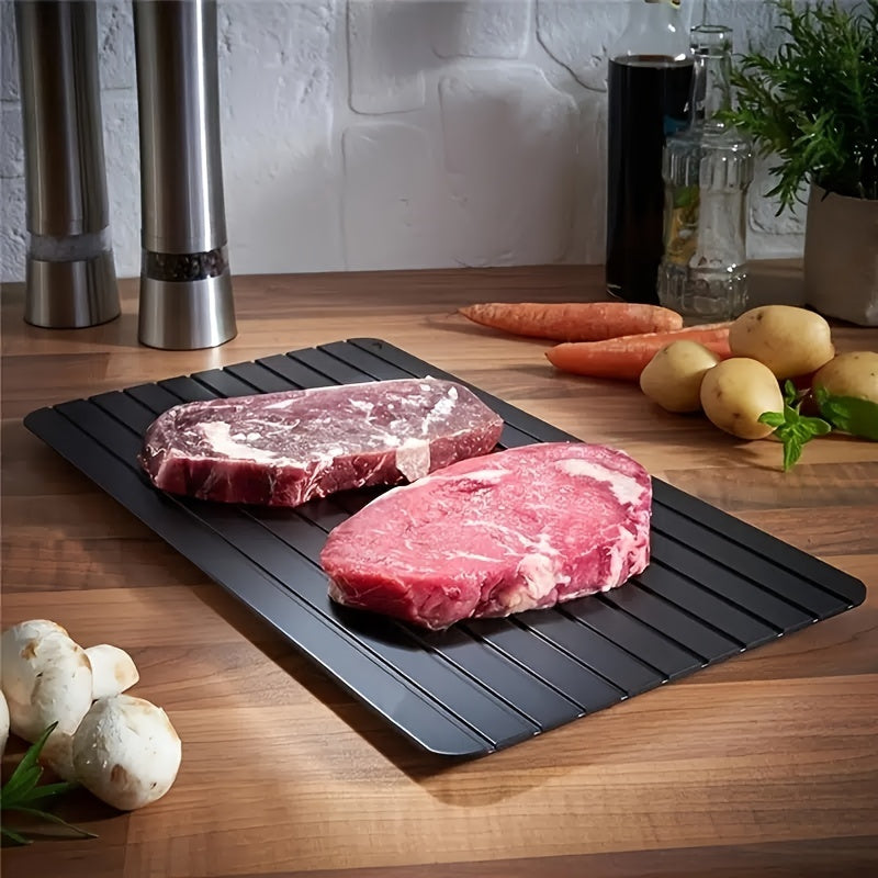 Plato de descongelación rápida para alimentos congelados, carnes, frutas - Plato de descongelación rápida de aluminio, bandeja de descongelación, gadget de cocina Master