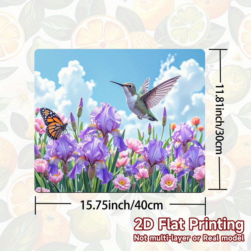 1pc Protector de Estufa - Diseño Floral con Irises Morados, Tulipanes Rosas y Follaje Verde - Superficie Resistente al Calor, Cubierta Antirrayaduras para Cocinas a Gas/Eléctricas - Decoración de Cocina Fácil de Limpiar, Compatible con Placas Inductoras,