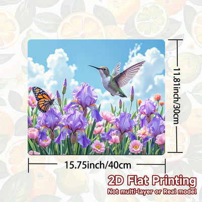 1pc Protector de Estufa - Diseño Floral con Irises Morados, Tulipanes Rosas y Follaje Verde - Superficie Resistente al Calor, Cubierta Antirrayaduras para Cocinas a Gas/Eléctricas - Decoración de Cocina Fácil de Limpiar, Compatible con Placas Inductoras,