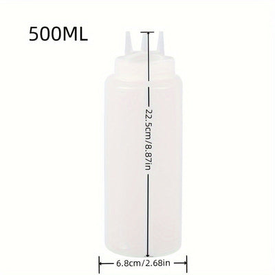 1 Unidad, Botellas Exprimibles, Botellas De Salsa, Botellas Exprimibles Para Condimentos, Botellas Exprimibles De 3 Agujeros Para Condimentos, Botellas Exprimibles De Salsa Para Ensaladas, Barbacoas, Horneado, Asado, Camping, Picnic, Utensilios De Cocina