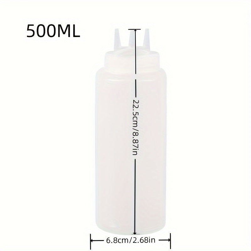 1 Unidad, Botellas Exprimibles, Botellas De Salsa, Botellas Exprimibles Para Condimentos, Botellas Exprimibles De 3 Agujeros Para Condimentos, Botellas Exprimibles De Salsa Para Ensaladas, Barbacoas, Horneado, Asado, Camping, Picnic, Utensilios De Cocina