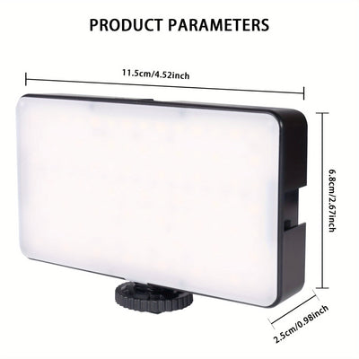 ZOMEI LED Luz para teléfono móvil y cámara, modo ajustable, luz de edición de video recargable, adecuada para teléfonos móviles, cámaras, portátiles, luces de teléfono para selfies, videoconferencias