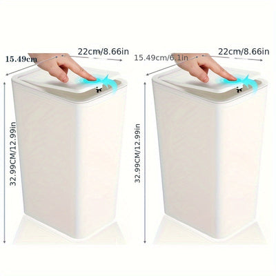 Bote de basura pequeño para baño, con tapa pop-up, 10L/2.6 galones, ideal para dormitorio, oficina, sala, cocina, 1/2/3 piezas, esenciales para el hogar